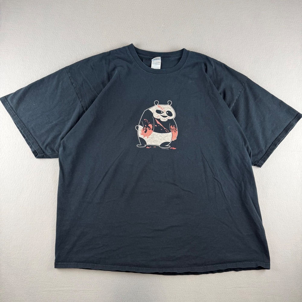 Vintage 2008 Scott R Kurtz Panda Dark Humor Graphic Tee Black 3XL